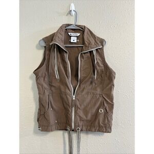 Columbia Omni-Shade Women Brown Zip Vest WL1398 Cotton Nylon Blend L Gorpcore